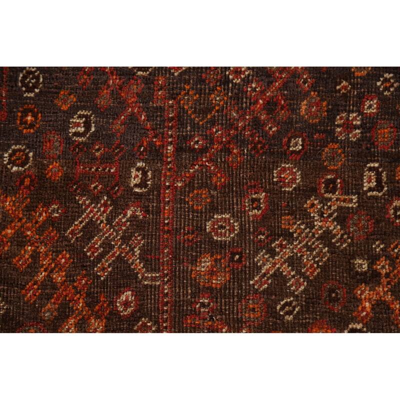 Vegetable Dye Shiraz Persian Antique Area Rug Handmade Wool Carpet - 5'1"x 8'0"