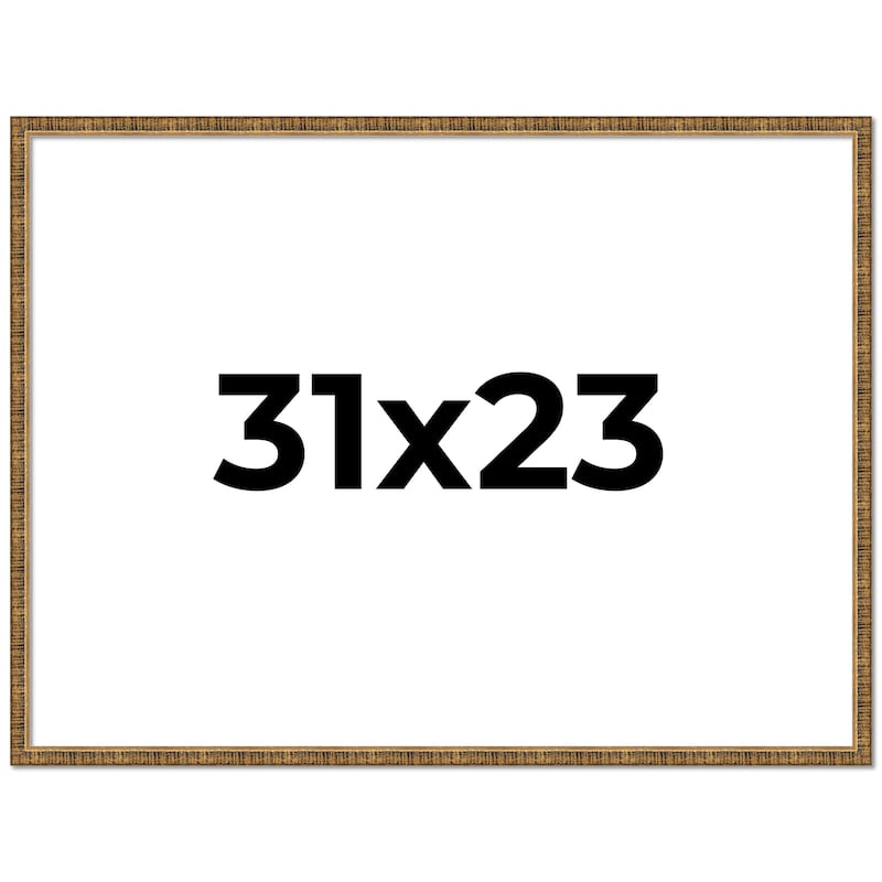 31x23 Frame Black Real Wood Picture Frame Kingsley Gold Distressed Photo Frame with UV Acrylic Foam Board Backing &