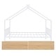 preview thumbnail 11 of 20, Full Size Metal House Bed with Two Drawers