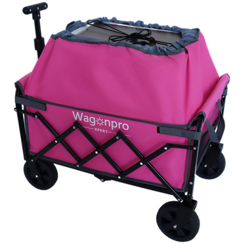 Expandable Dual-Layer Utility Wagon with 100% Extra Space - Grocery Cart for Camping,Shopping,Sports,Gardening,Fishing