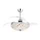 42" Modern Chrome Crystal 6-light Ceiling Fan Chandelier with Remote