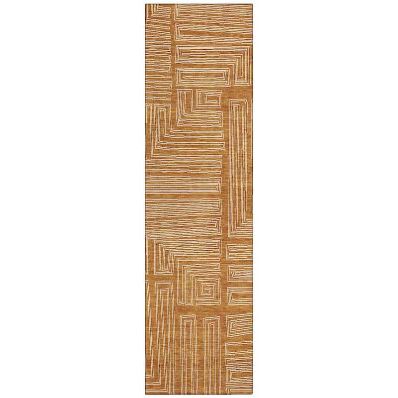 Machine Washable Indoor/ Outdoor Contemporary Stack Chantille Rug