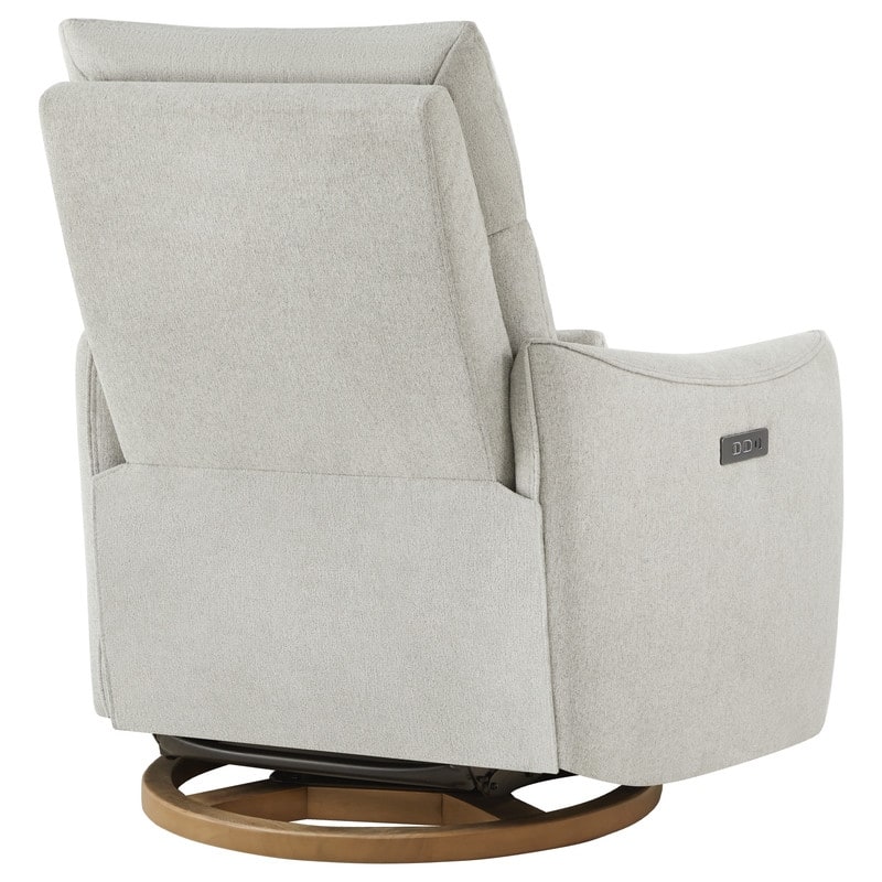 Spruce & Spring Power Swivel Recliner Chair Dual-Motor Nursery Glider with Lumber Pillow