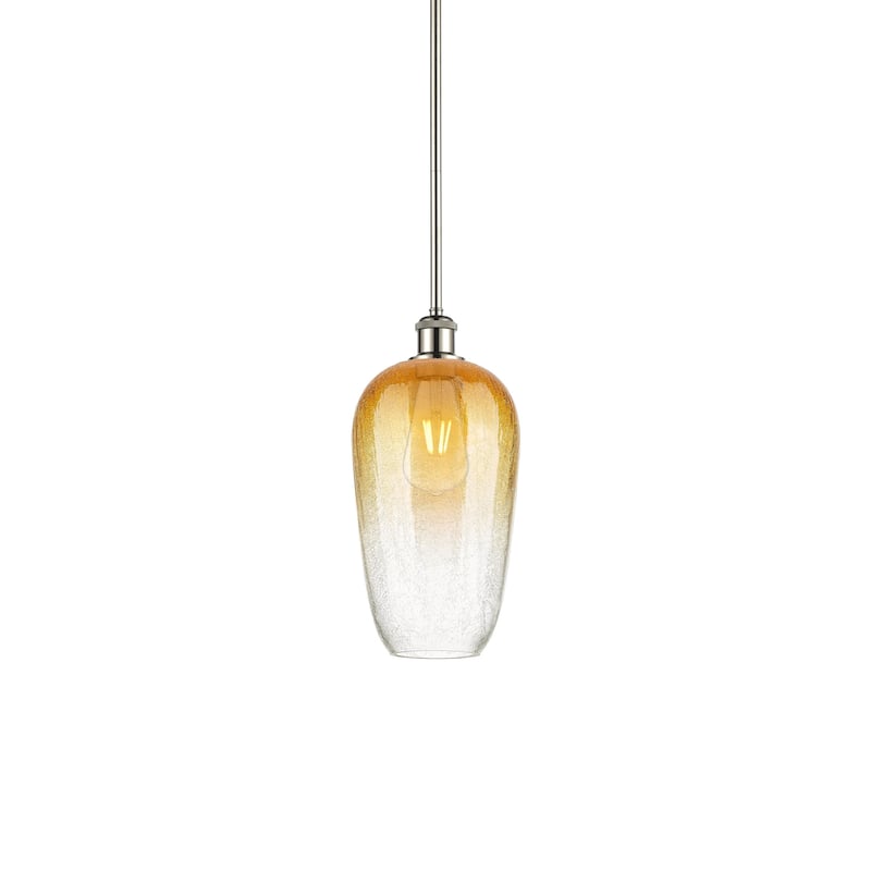 Innovations Lighting 516-1S-15-7 Brookhaven Flute Pendant Brookhaven - Polished Nickel / Amber