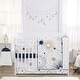 preview thumbnail 1 of 4, Sweet Jojo Designs 6p Crib Bedding+ BreathableBaby Breathable Mesh Liner Navy Blue Star Moon Boy Girl Gender Neutral