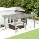 preview thumbnail 2 of 6, Outsunny 12' x 16' Outdoor Pergola, Wood Gazebo Grape for Climbing Plant Support at Garden, Patio, Backyard, Deck, Brown