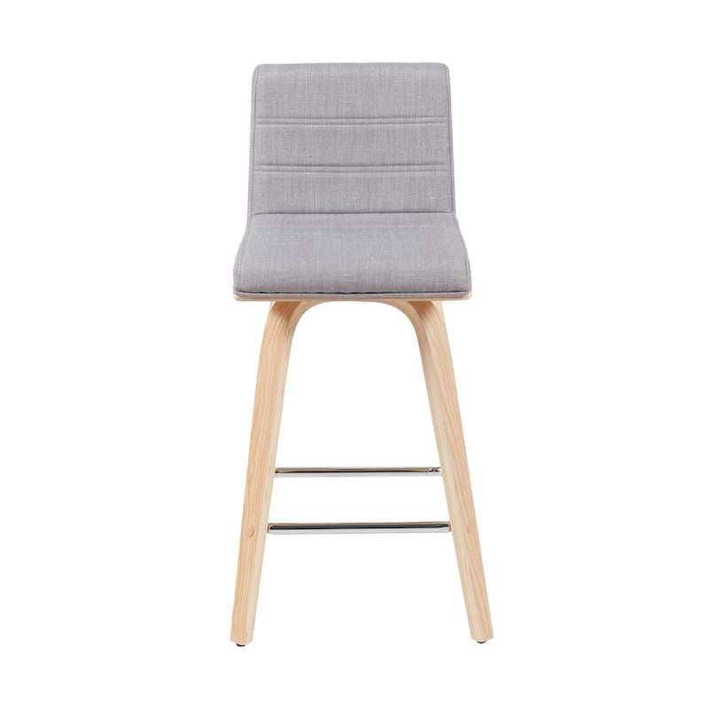 Skara Mid-Century Swivel Counter Stool, Upholstered Counter Height Chair with Bentwood Legs