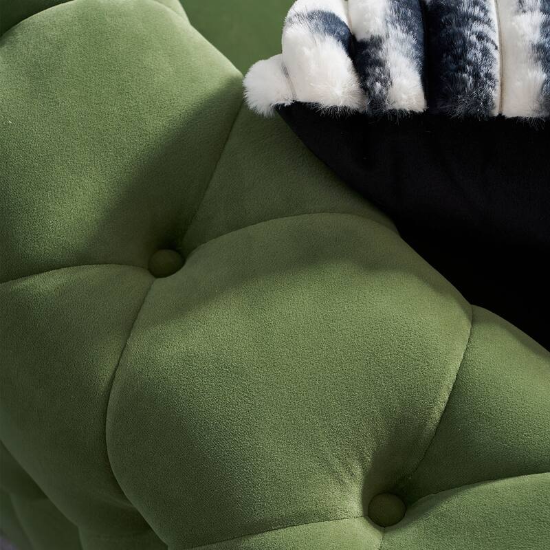 Modern Velvet Sofa Mint Green Color - Bed Bath & Beyond - 38322723