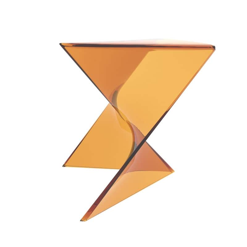 Randolph Modern Indoor Lightweight Side Table with Triangular Curved Design Accent End Table for Home Living Room or Bedroom