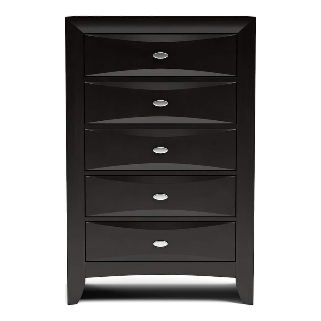 Furniture of America Brent Traditional 5-Drawer Solid Wood Chest