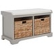 preview thumbnail 12 of 15, SAFAVIEH Freddy Vintage Grey Wicker Storage Bench - 33.5" W x 16.1" D x 19.9" H
