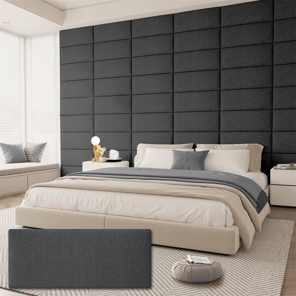 Wall Mounted Upholstered Fabric Tufted Headboard