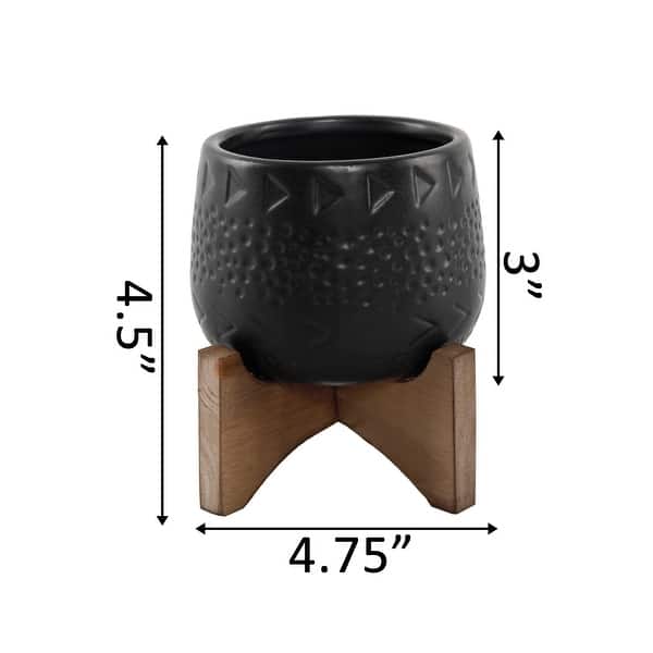 dimension image slide 0 of 2, Mid-Century 3.5" Caveman Ceramic on Stand,Matte White