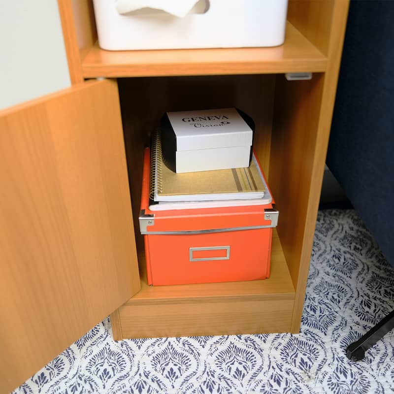 SINTECHNO S-IDNPH09-LCH End Table With Shelf and Cabinet Storage