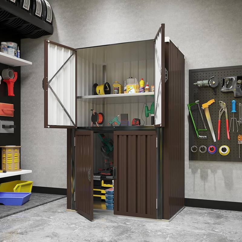 AECOJOY Outdoor Storage Cabinet Water-proof Shed for Patio