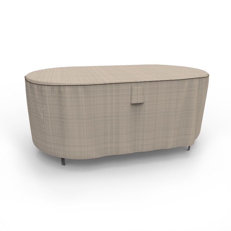 Budge StormBlock™ Mojave Black Ivory Oval Patio Table Cover Multiple Sizes