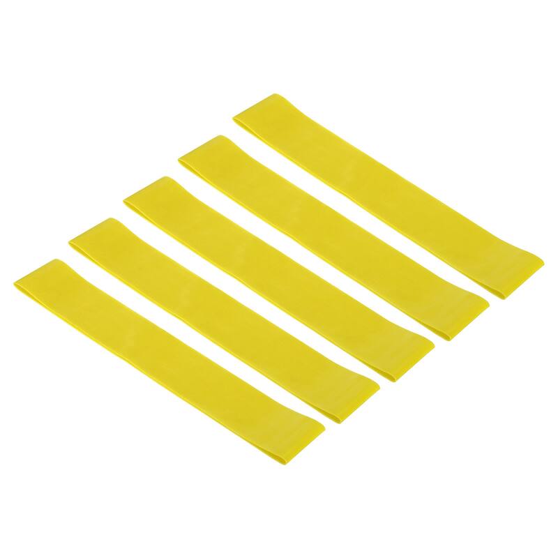 5Pcs TPE Resistance Bands Elastic Workout Bands Exercise Loop Medium, Yellow - 0.7mm