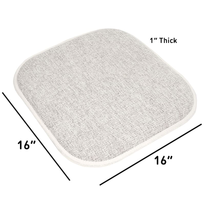 Sweet Home Collection Alexis Memory Foam No Slip Back Chair Pad Cushion 16" x 16"