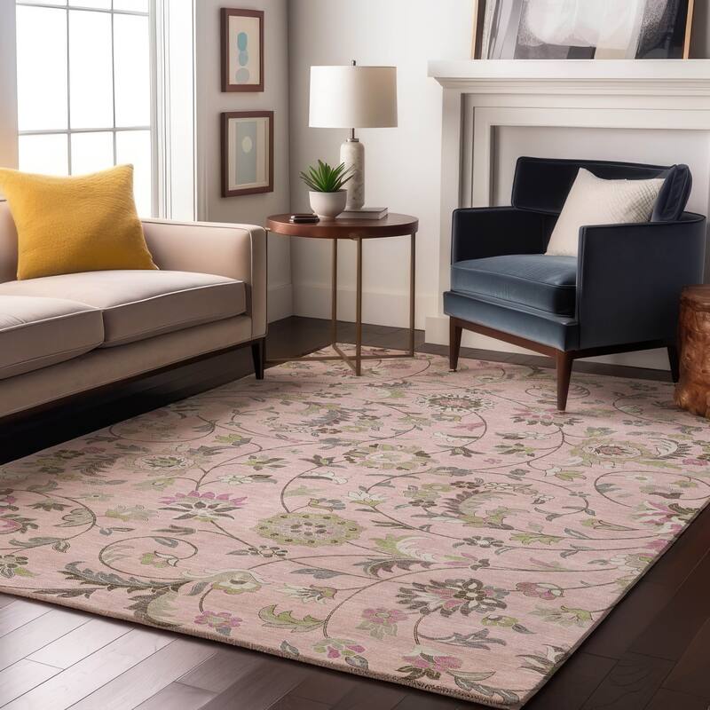 Premium Washable Super Soft Traditional Evie Mayfield Rug - Pink - 3' x 5'