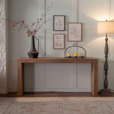 Solid Wood 63.78" Narrow Console Table for Living Room, Hallway and Entryway Decor