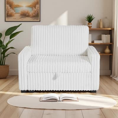 Velvet sofa chair with armrests and storage
