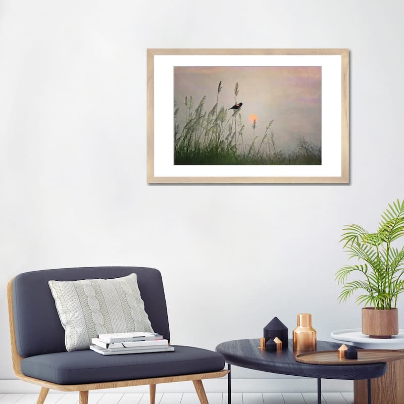 iCanvas "Red Winged Blackbird In Marshes At Dusk" by Laura D Young