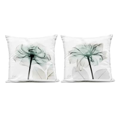Stupell Serene Emerald Rose Printed Outdoor Throw Pillow Design by Albert Koetsier (Set of 2)