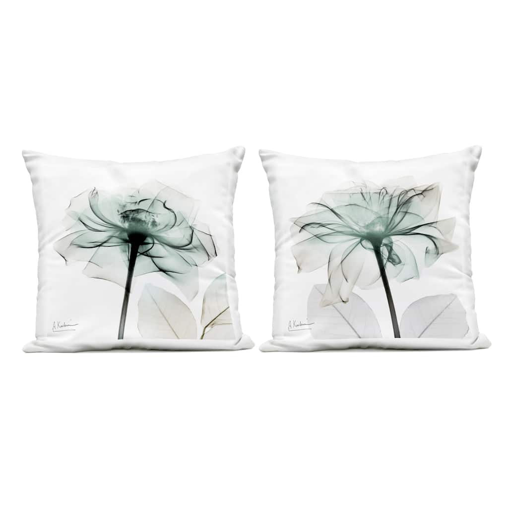 Stupell Serene Emerald Rose Printed Outdoor Throw Pillow Design by Albert Koetsier (Set of 2)