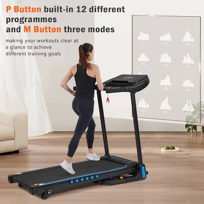 3.0 HP Auto-Folding Treadmill Incline Treadmill with 2+8 Shock Absorption, Jogging Walking Machine wType-C & Charge Station