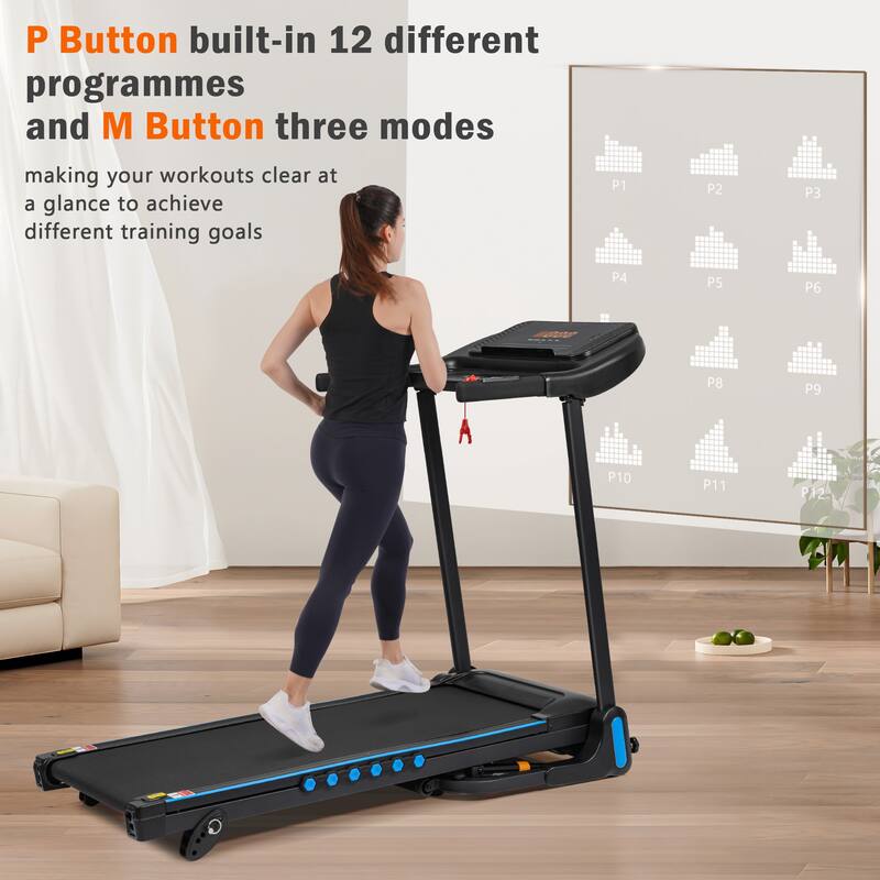 Incline Treadmill for Running & Walking, 3.0 HP Treadmills, 350 lbs Weight Capacity Hydraulic System Auto-Folding Treadmill