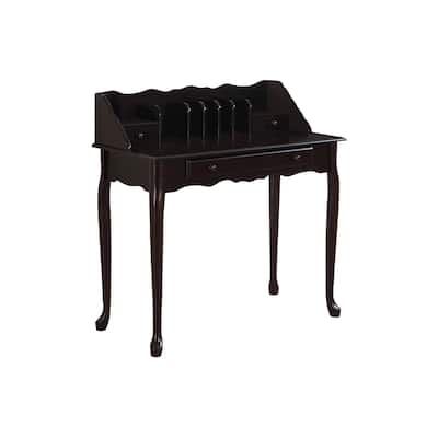 Computer Desk, Home Office, Laptop, Storage Drawers, 36"l, Work, Brown Wood, Traditional