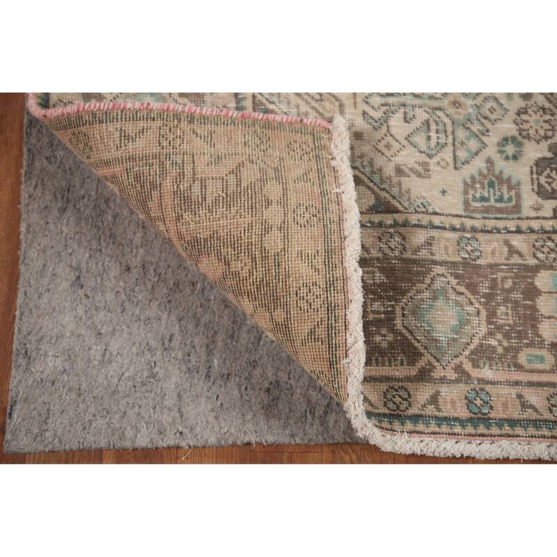 Hand Knotted Oriental 100% Wool Carpet Traditional Medallion Peach Tabriz Area Rug - 9' 8'' X 6' 4''