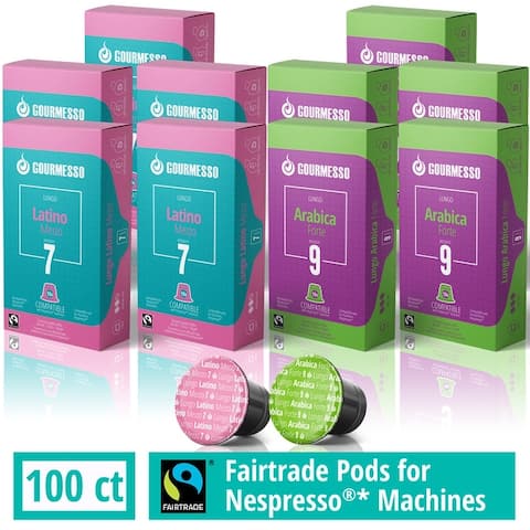 Gourmesso Lungo Bundle - 100 coffee capsules compatible with Nespresso