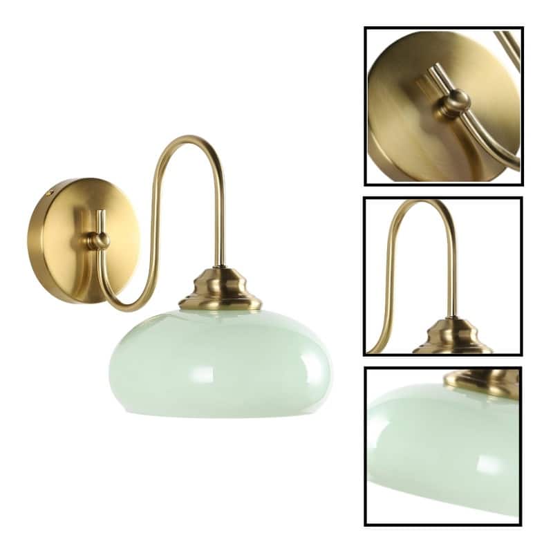 1 Light wall sconce green wall lighting glass, metal bedroom wall lighting
