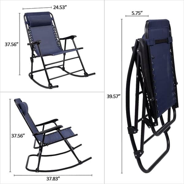 Homall Patio Rocking Chair Zero Gravity Chair Outdoor Folding Recliner