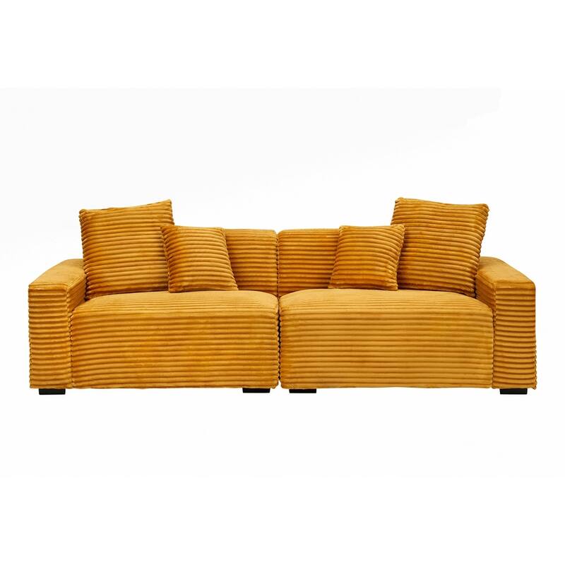 104.72-inch 4-seat large sofa with 4 throw pillows