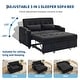 preview thumbnail 24 of 28, 3-in-1 Convertible Sleeper Sofa Bed with Pull-Out Bed, Corduroy Futon, Charging Port & Side Pocket