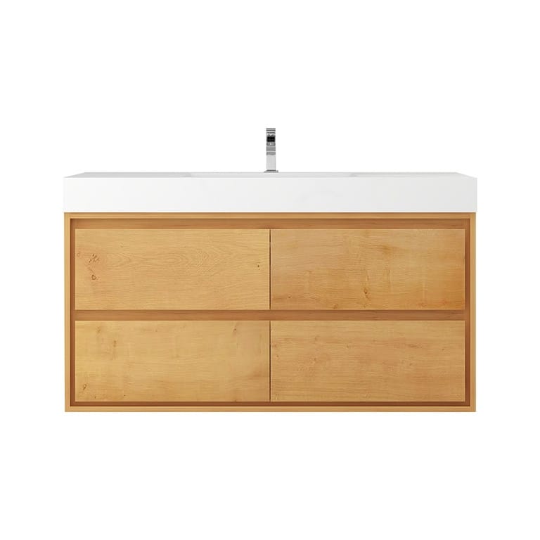 Morava 48" Floating Vanity with Single Sink - 48 - Light Oak