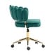 preview thumbnail 57 of 118, Velvet Home Office Desk Chair, Height Adjustable Task Chair, Armless Single Chair with Wheels, 360° Swivel Vanity Chair - N/A