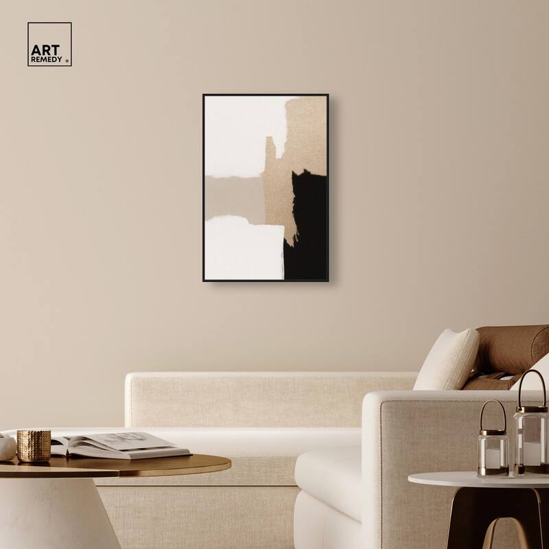 Beige and Black III Canvas by Art Remedy