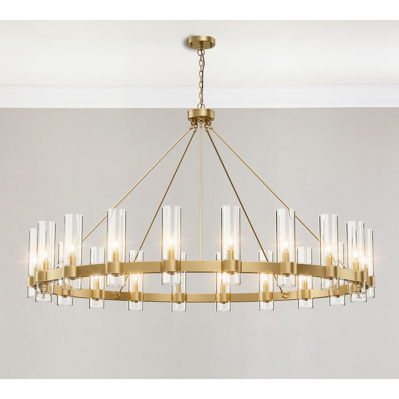 KAYLA 60" 20-Light Black Chandelier - N/A