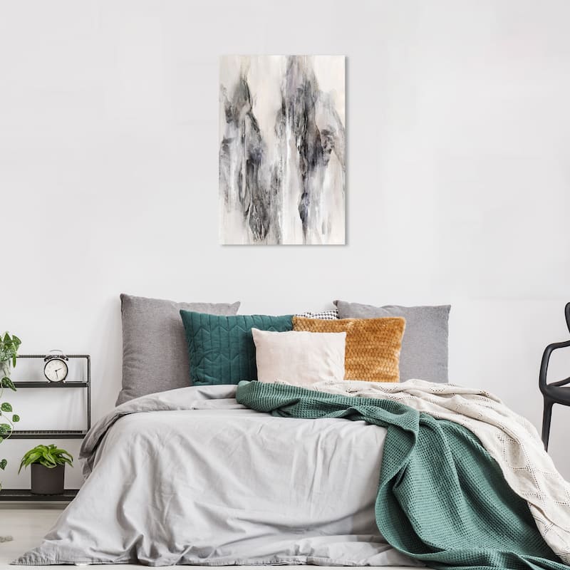 Wynwood Studio Abstract Flowing Grunge Shade Black and Modern & Contemporary Wall Art Canvas Print - 36 x 24