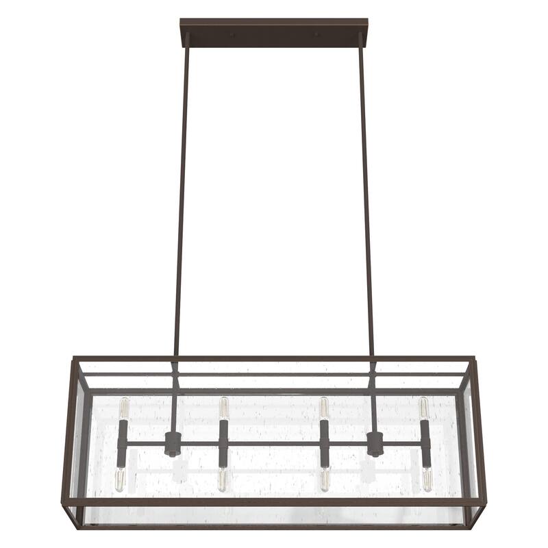 Hunter Felippe 8-Light Linear Chandelier, Kitchen Island, Dining Room, Cage, Contemporary