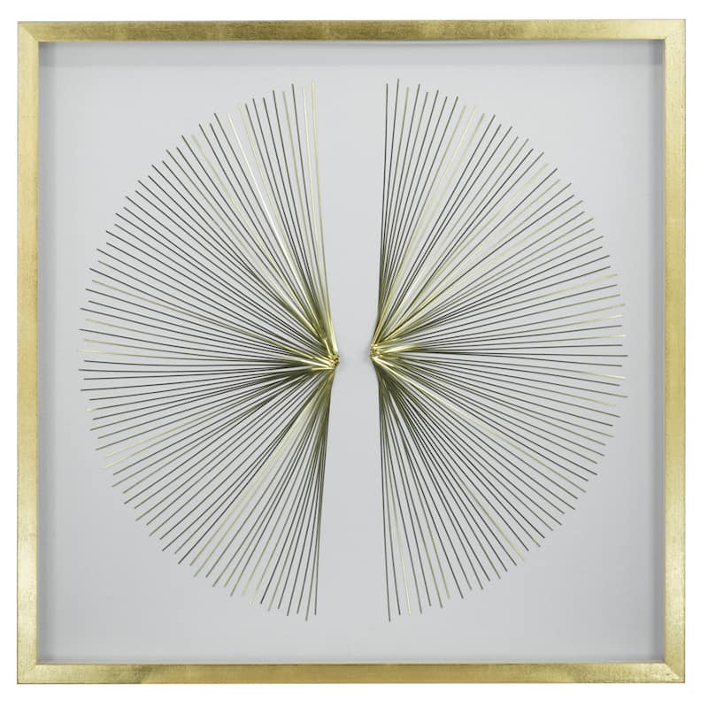 HUJI Golden Rays Shadow Box Wall Decor - Gold