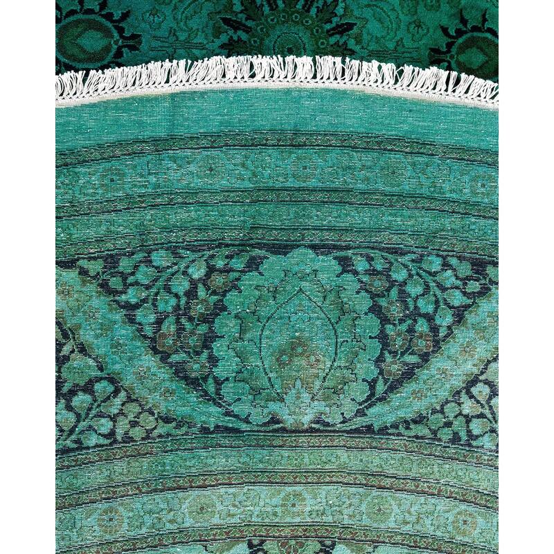 Fine Vibrance One-of-a-Kind Hand-Knotted Area Rug - Green, 12' 1" x 12' 1" - 12' 1" x 12' 1"