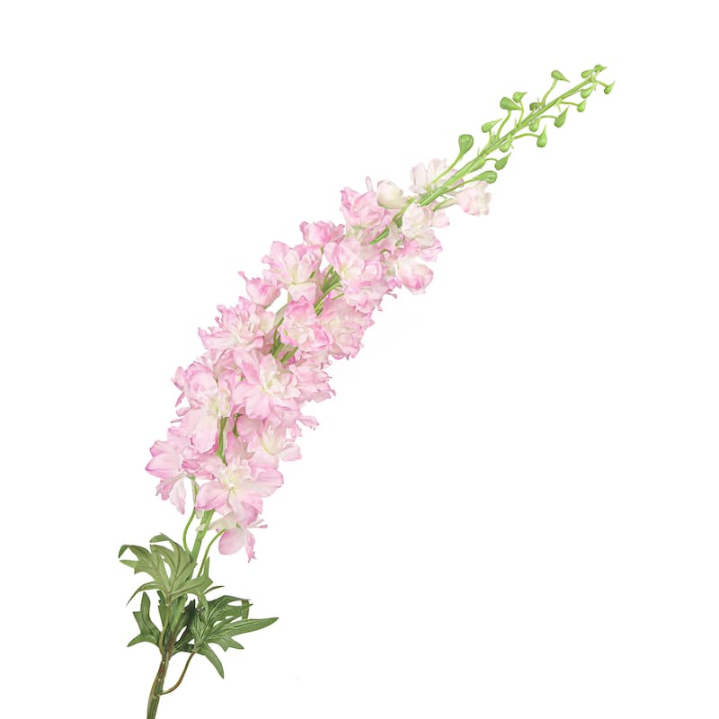 Set of 3 Pink Artificial Delphinium Flower Stem Spray 49in - 49" L x 5" W x 5" DP