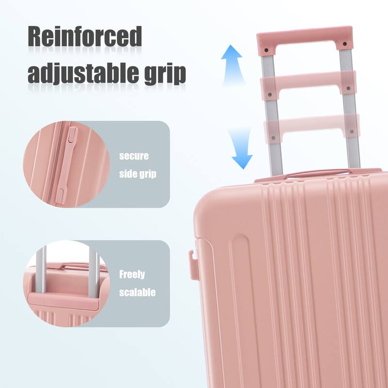 3 PCS in ABS Spinner Wheel Luggage, Carry on Suitcase, TSA Combination Lock