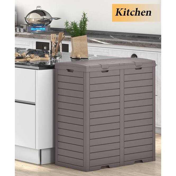 Heavy-Duty Outdoor Trash Bin-118L/31GAL Single-Bucket & 230L/62GAL Double-Bucket Options