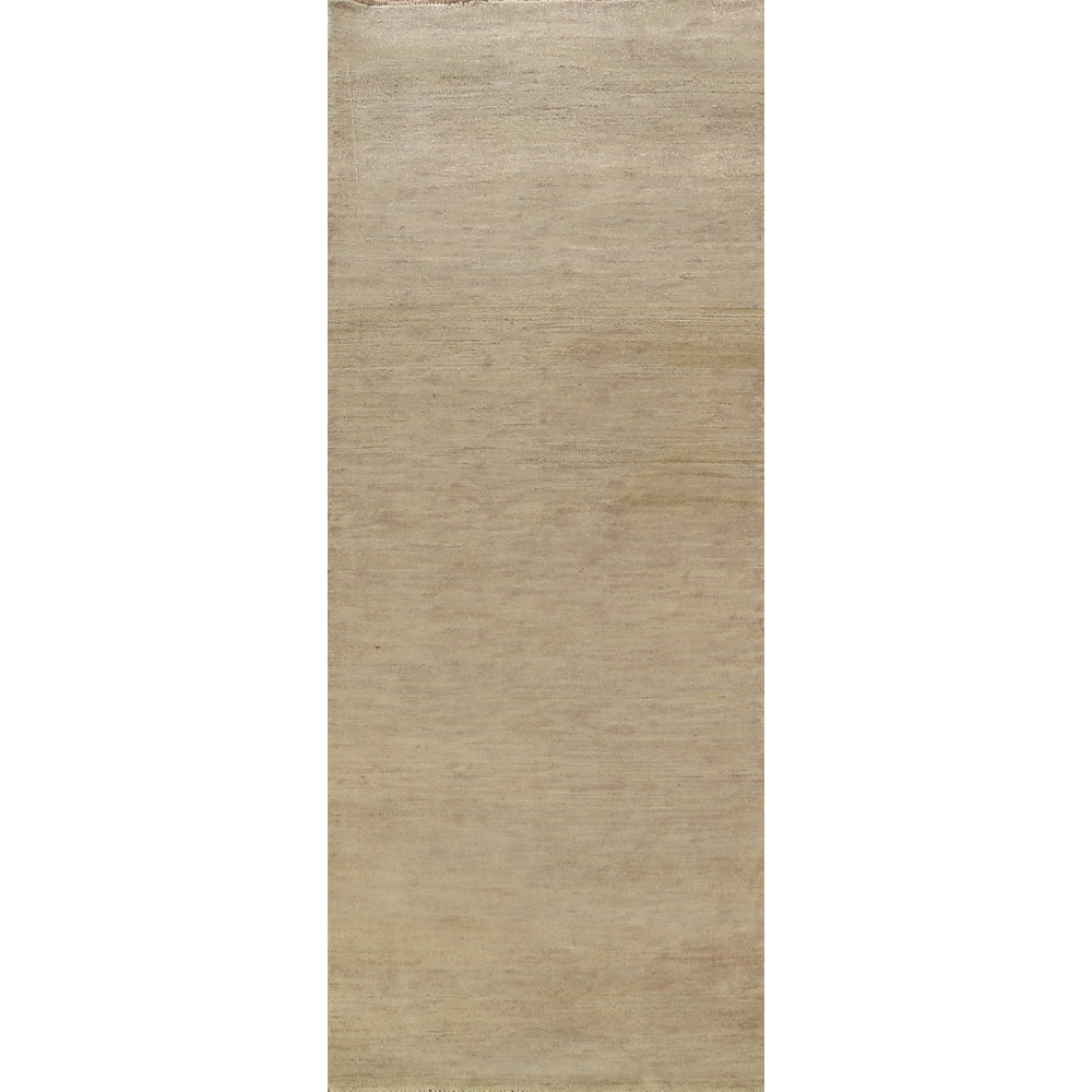 Modern Gabbeh Runner Rug Handmade Wool Carpet - 2'8" x 9'8"