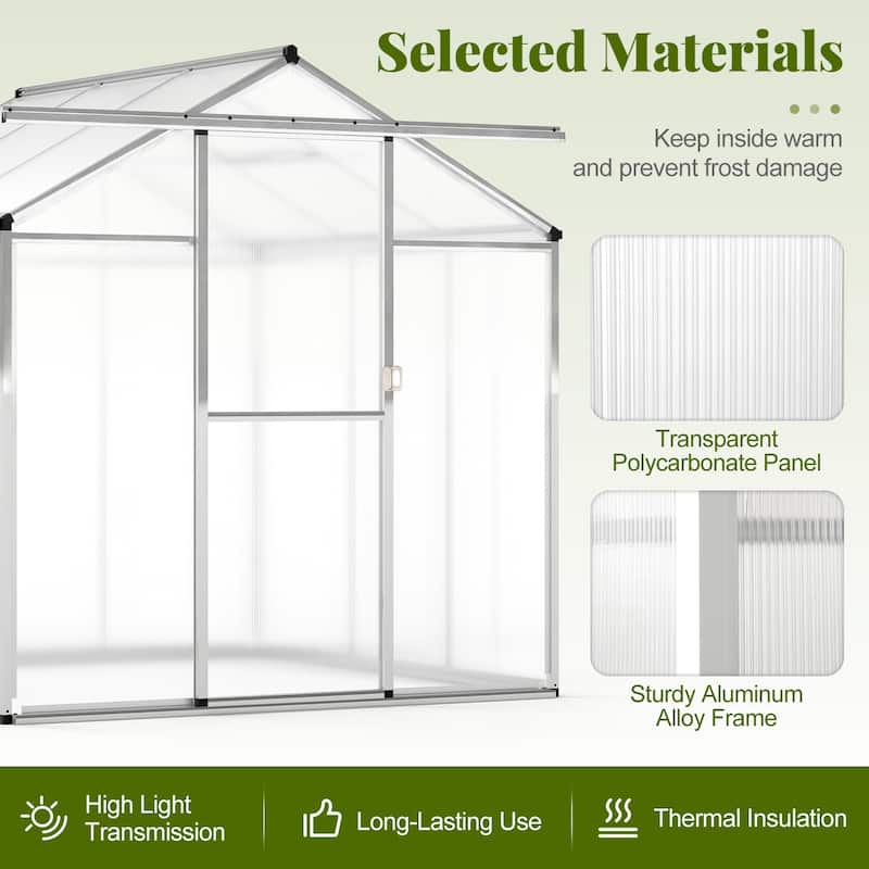 Gymax 6 x 6 FT Greenhouse for Outdoors Large Walk-in Green House w/